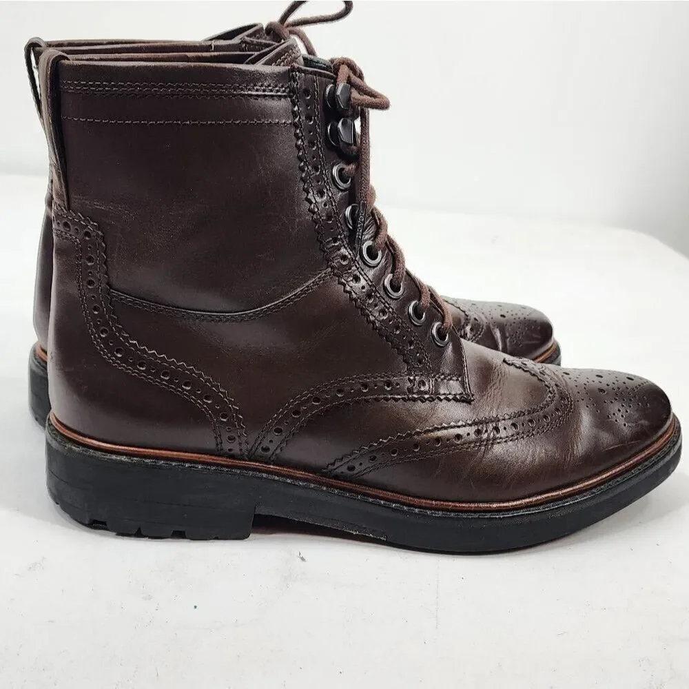 Coach Bryant Wingtip Boots Wingboots Brown 8